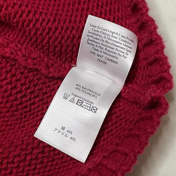 Eddie Bauer Cable Knit Long Sleeve Cardigan Sweater Women's L Red Knit | EUC - Picture 8 of 13